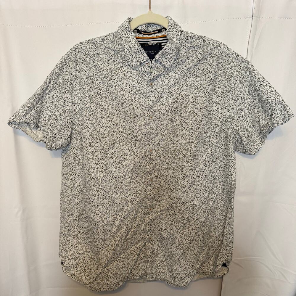Cactus Man Ricky Singh Floral Short Sleeve Shirt Men's L 100% Cotton Casual
